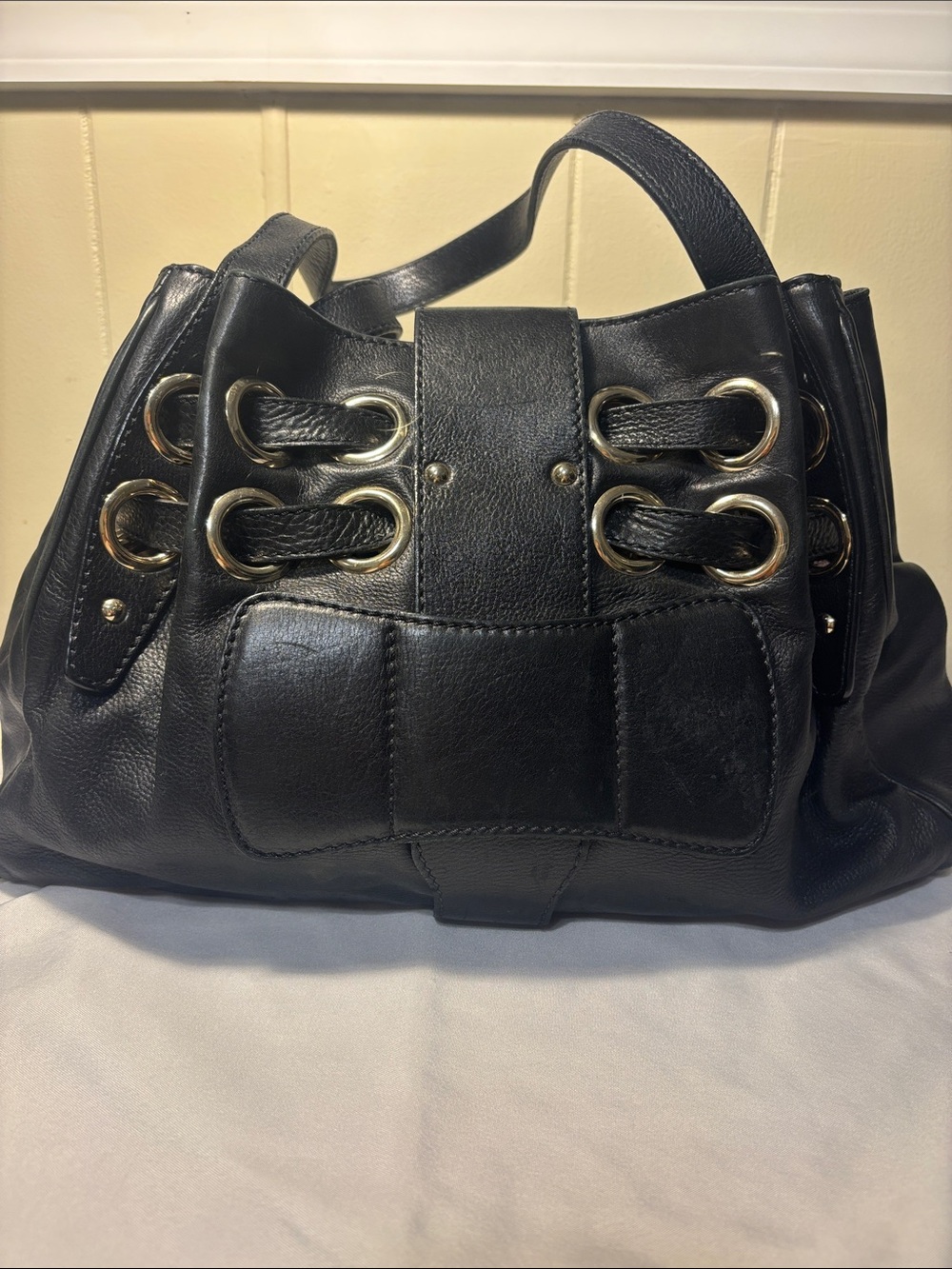 VGUC Jimmy Choo Ramona Shoulder Bag Black Supple Leather - Authentic! Vintage! - Picture 11 of 16